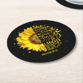 Religieuze Christelijke Bijbelsscriptie Ronde Kartonnen Onderzetter (Gebogen)