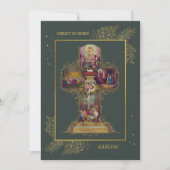 Religieuze Christelijke Bloemrijke Paasbrunch Eier Kaart (Voorkant)