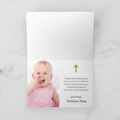 Religieuze Christelijke Communie Christening Bapti Bedankkaart (Binnen)