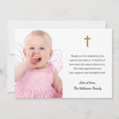 Religieuze Christelijke Communie Christening Bapti Bedankkaart (Achterkant)