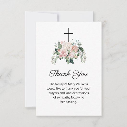Religieuze Christelijke flora begrafenis bedankt (Voorkant)