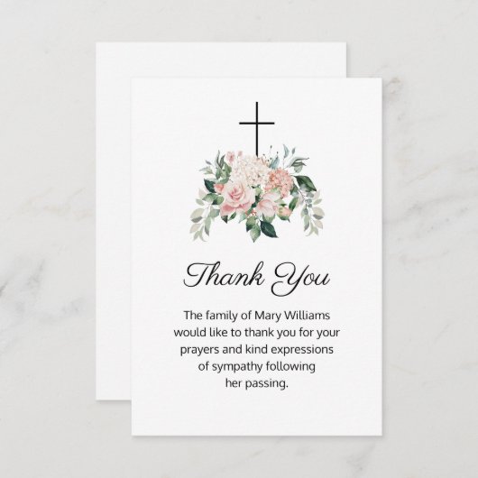 Religieuze Christelijke flora begrafenis bedankt (Voorkant / Achterkant)