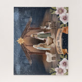 Religieuze Christelijke kerstavond in de nacht Legpuzzel (Verticaal)