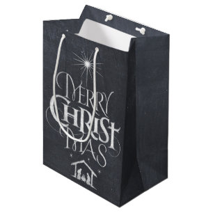 Religieuze Christelijke kerstkerkbord Medium Cadeauzakje