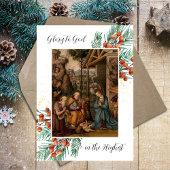 Religieuze Christelijke Kerstkerstkerststal Foto Feestdagenkaart