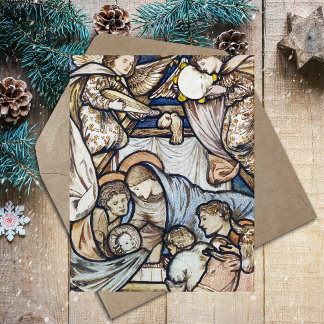 Religieuze Christelijke Kerstmiskerststal Burne-Jo Feestdagenkaart