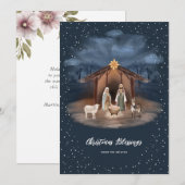 Religieuze Christelijke nativiteitsscène Jezus Ker Feestdagenkaart (Voorkant / Achterkant)