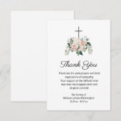 Religieuze Christelijke Roze Floral Funeral Hartel Bedankkaart (Voorkant / Achterkant)