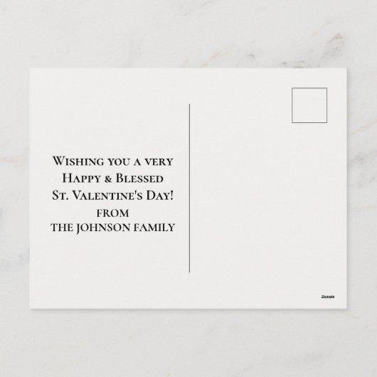  Religieuze Christelijke St. Valentijnsdag Feestdagenkaart (Achterkant)