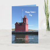 Religieuze Christelijke Vuurtoren Vaderdag Kaart (Voorkant)