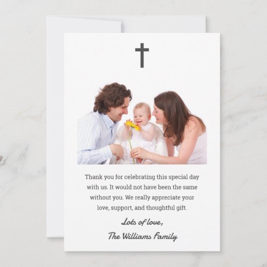 Religieuze Christening Baptisme Communauteit Chris Bedankkaart (Achterkant)