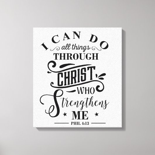 Religieuze citaat Christus versterkt me Canvas Afdruk (Voorkant)