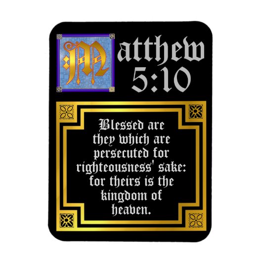 Religieuze citaat Matthew 5 Gold Illumined Letter Magneet (Verticaal)