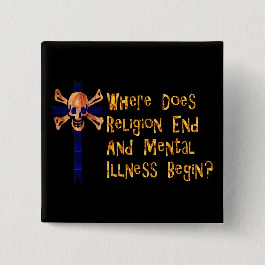 Religieuze Crazies Vierkante Button 5,1 Cm (Voorkant)