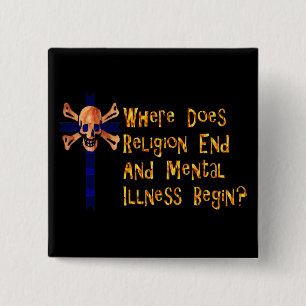 Religieuze Crazies Vierkante Button 5,1 Cm