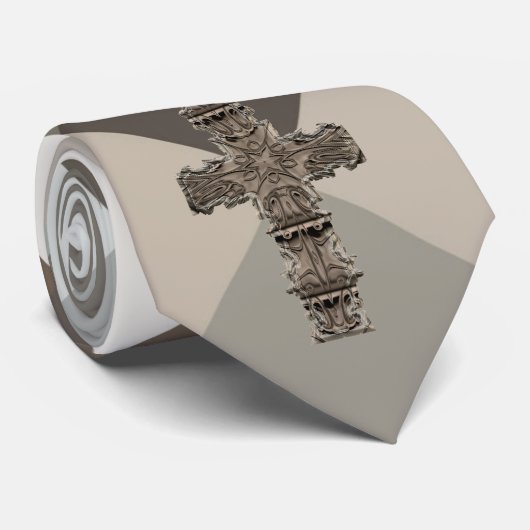 Religieuze Cross Argyle Stropdas (Opgerold)