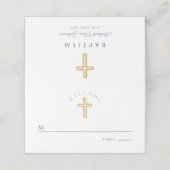 Religieuze Cross Blue Boy Baptisme Plaatskaartje (Buitenkant ongevouwen)