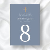 Religieuze Cross Blue Boy First Communie Kaart