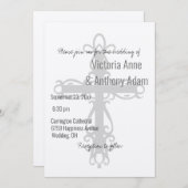 Religieuze Cross-Christelijke zilveren bruiloft Kaart (Voorkant / Achterkant)