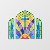 Religieuze Cross Faux Glas in lood Decoratief Raamsticker (Vel)