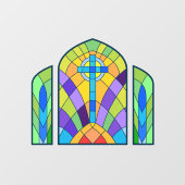 Religieuze Cross Faux Glas in lood Decoratief Raamsticker (Vel)