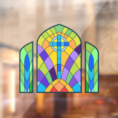 Religieuze Cross Faux Glas in lood Decoratief Raamsticker (Vel 2)