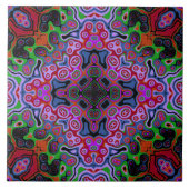 Religieuze Cross-fractal kleurrijke kaleida kunst  Tegeltje (Voorkant)