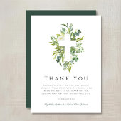 Religieuze Cross Green Botanische Baptisme Bedankkaart