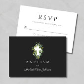 Religieuze Cross Green Botanische Baptisme RSVP Kaartje