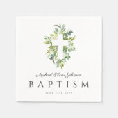 Religieuze Cross Green Botanische Baptisme Servet (Voorkant)