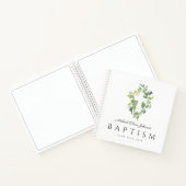 Religieuze Cross Groene Botanische Doop Gast Notitieboek (Binnen)