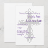 Religieuze Cross-legant Christelijk Paars huwelijk Kaart (Voorkant / Achterkant)