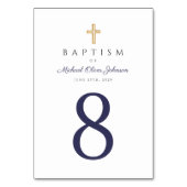 Religieuze Cross Navy Blue Boy Baptisme Kaart (Voorkant)