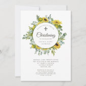Religieuze Cross Sunflower Wreath Christening Kaart (Voorkant)