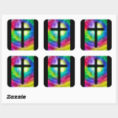 Religieuze Cross Tie Dye Achtergrond Stickers (Vel)