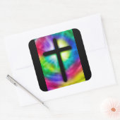 Religieuze Cross Tie Dye Achtergrond Stickers (Envelop)