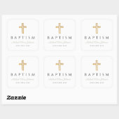 Religieuze crosspagina Groene Script Baptisme Vierkante Sticker (Vel)