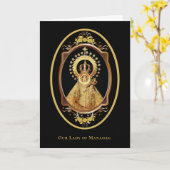 Religieuze Dame van Manaoag Filipijnen Katholiek Kaart (Gele Bloem)