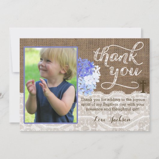 Religieuze dank je kaart voor jongen met het Heili (Voorkant)