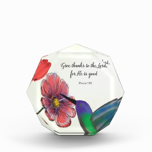 Religieuze denking van jullie bloemen met Hummingb Fotoblokken (Voorkant)