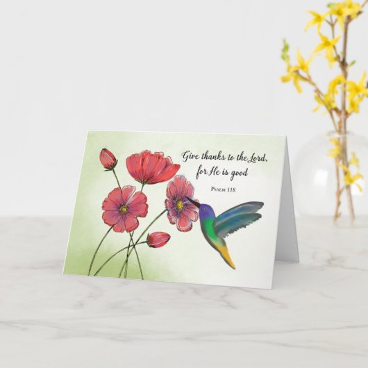 Religieuze denking van jullie bloemen met Hummingb Kaart (Gele Bloem)