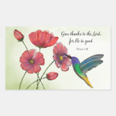 Religieuze denking van jullie bloemen met Hummingb Rechthoekige Sticker (Voorkant)