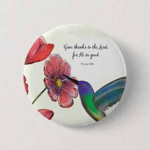 Religieuze denking van jullie bloemen met Hummingb Ronde Button 5,7 Cm