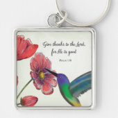 Religieuze denking van jullie bloemen met Hummingb Sleutelhanger (Voorkant)