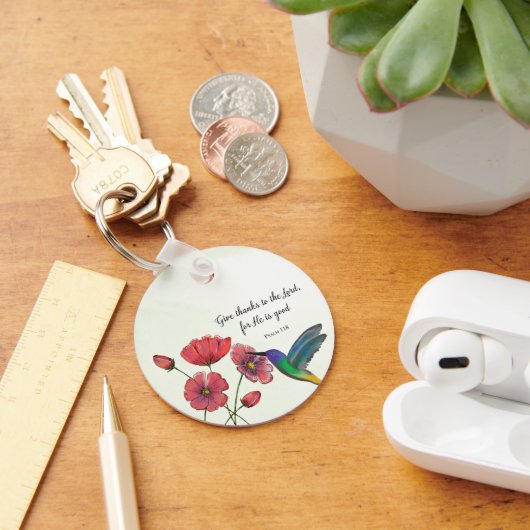 Religieuze denking van jullie bloemen met Hummingb Sleutelhanger (Bureau)