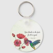 Religieuze denking van jullie bloemen met Hummingb Sleutelhanger (Achterkant)