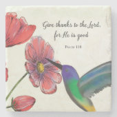 Religieuze denking van jullie bloemen met Hummingb Stenen Onderzetter (Voorkant)