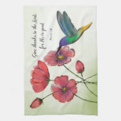 Religieuze denking van jullie bloemen met Hummingb Theedoek (Verticaal)