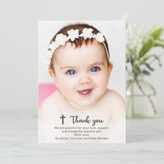 Religieuze Doop Christening Communie Christelijk Bedankkaart (Staand voorkant)