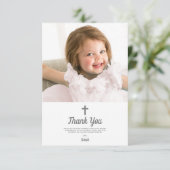 Religieuze doop doop doop roze meisje foto bedankkaart (Staand voorkant)